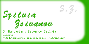 szilvia zsivanov business card